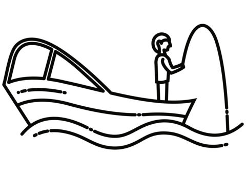 Fishing Boat Coloring Page